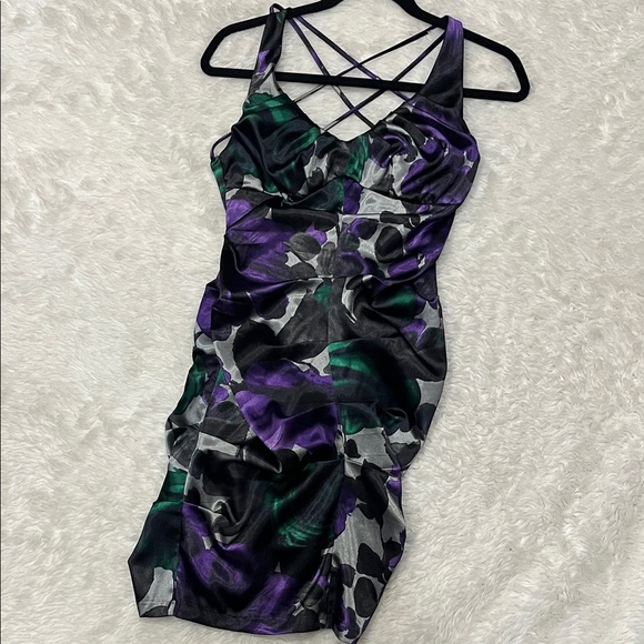 Ruby Rox Elegant Purple and Green Women's Dress Formal Mini - Picture 1 of 5